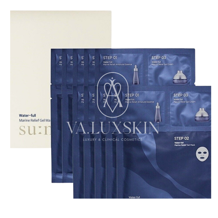Su:m37° Water-full Marine Relief Gel Mask 3 Step, 10 шт